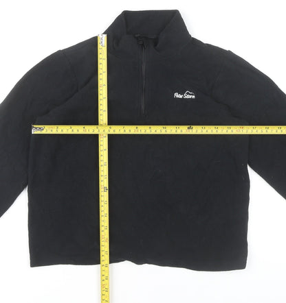 Peter Storm Boys Black Fleece Sweatshirt 11-12 Years 1/4 Zip Outdoor Top