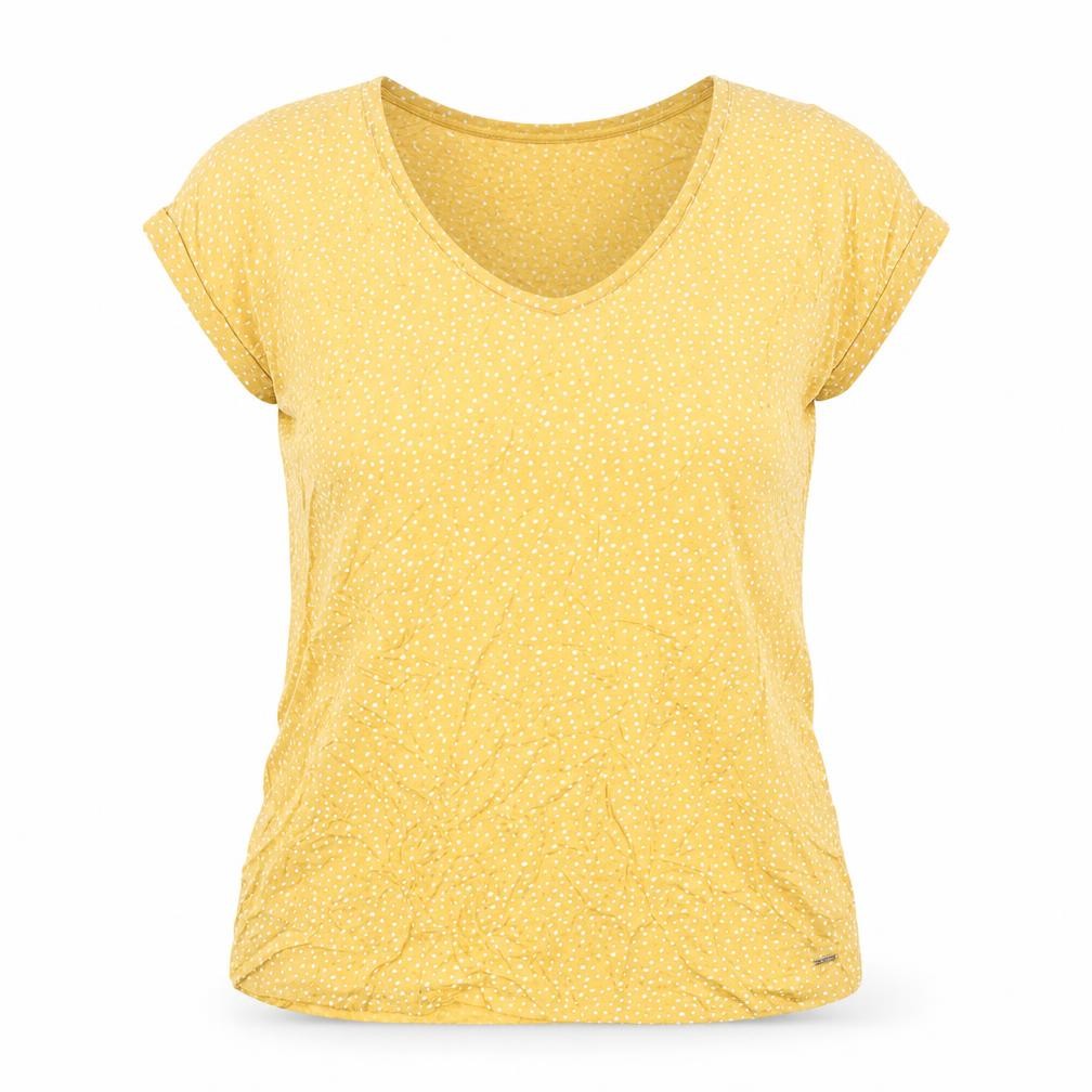 Womens UK Size S TOM TAILOR Yellow Basic T-Shirt