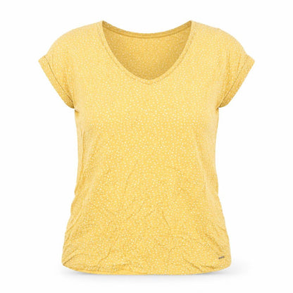 Womens UK Size S TOM TAILOR Yellow Basic T-Shirt