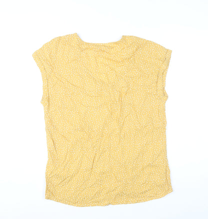Womens UK Size S TOM TAILOR Yellow Basic T-Shirt
