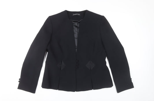 Jacques Vert Womens Black Blazer Jacket Size 16 Formal Tailored
