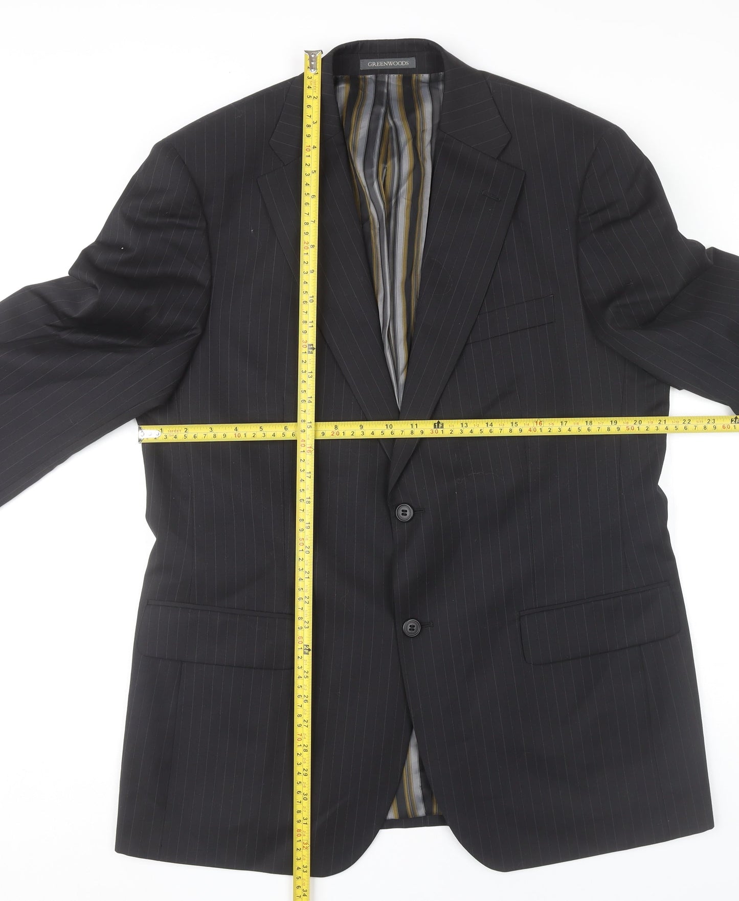 Mens UK Size 42 Greenwoods Elite Regular Black Suit Jacket
