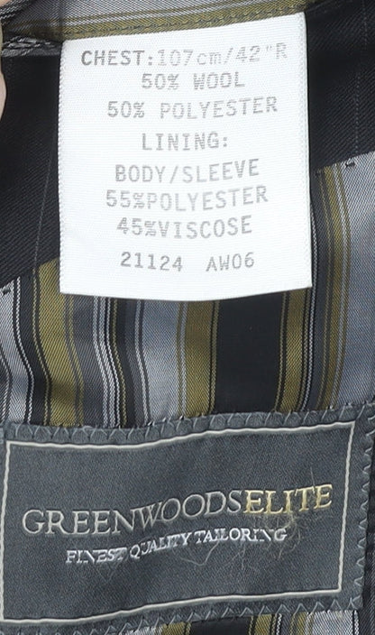 Mens UK Size 42 Greenwoods Elite Regular Black Suit Jacket