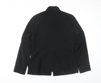 Marks and Spencer Women Black Size 12 Single Breasted Suit Jacket