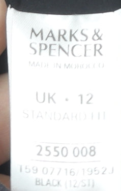 Marks and Spencer Women Black Size 12 Single Breasted Suit Jacket