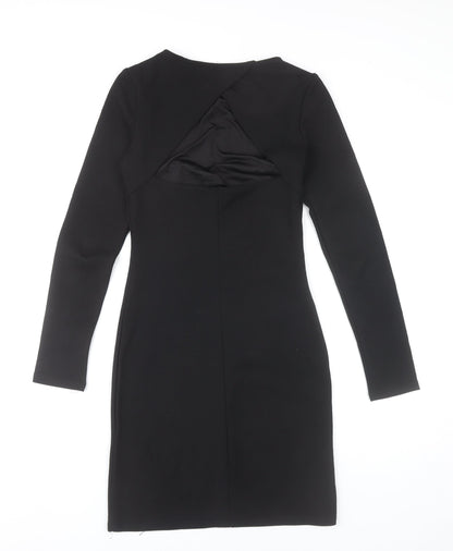 H&M Women’s Black XS Bodycon Long Sleeve Knee Length Dress