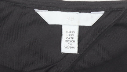 H&M Women’s Black XS Bodycon Long Sleeve Knee Length Dress