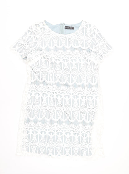Dorothy Perkins Women’s White Lace Shift Dress Size 18 Knee Length