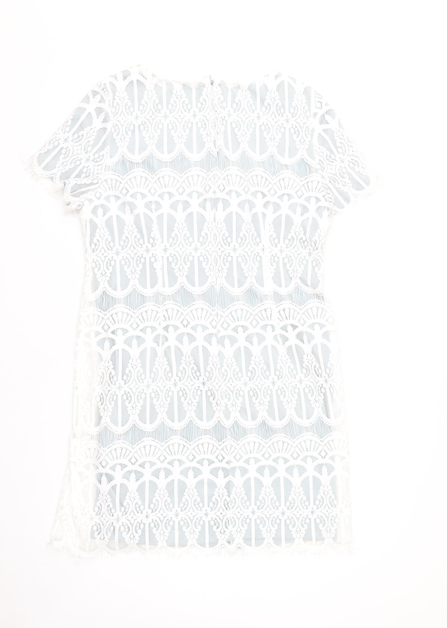 Dorothy Perkins Women’s White Lace Shift Dress Size 18 Knee Length