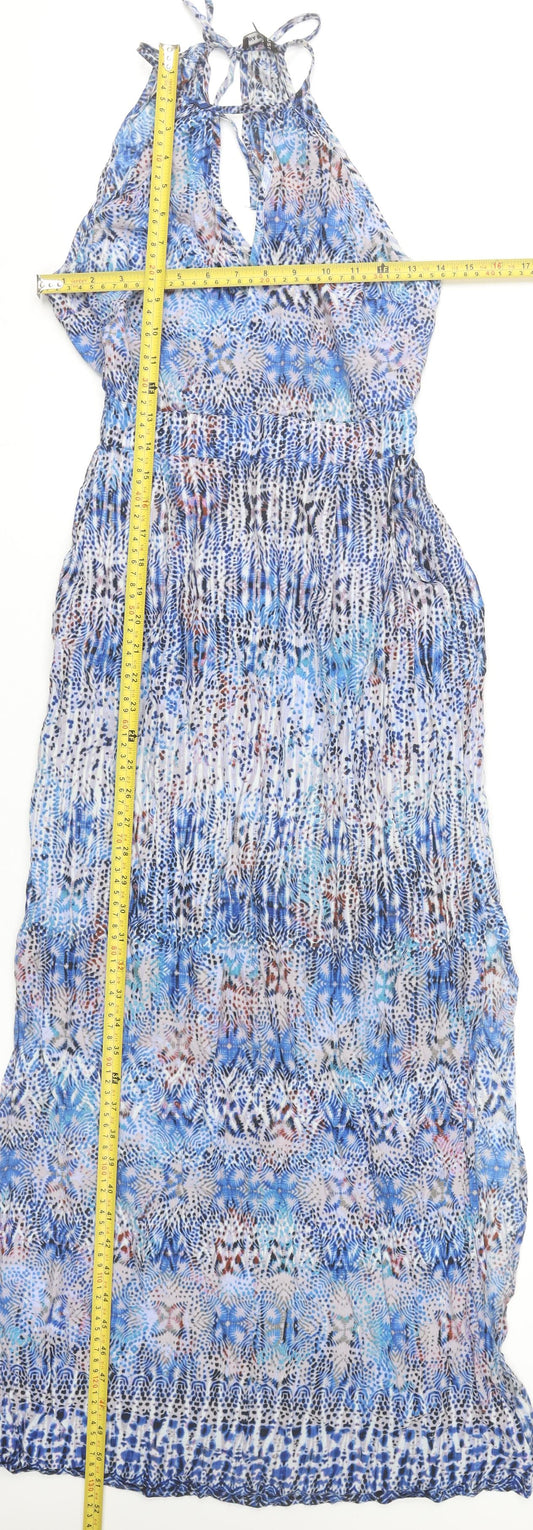 Warehouse Women’s Multicoloured Size 8 Maxi Halter Summer Dress