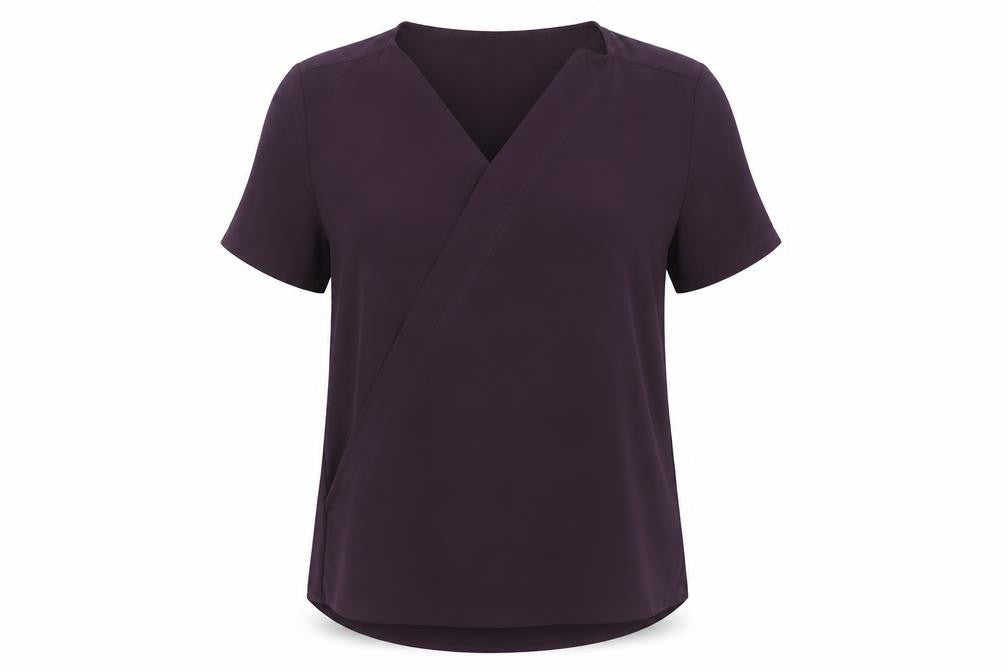 Womens UK Size 12 Simon Jersey Purple Wrap Blouse