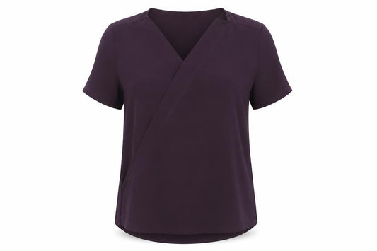 Womens UK Size 12 Simon Jersey Purple Wrap Blouse