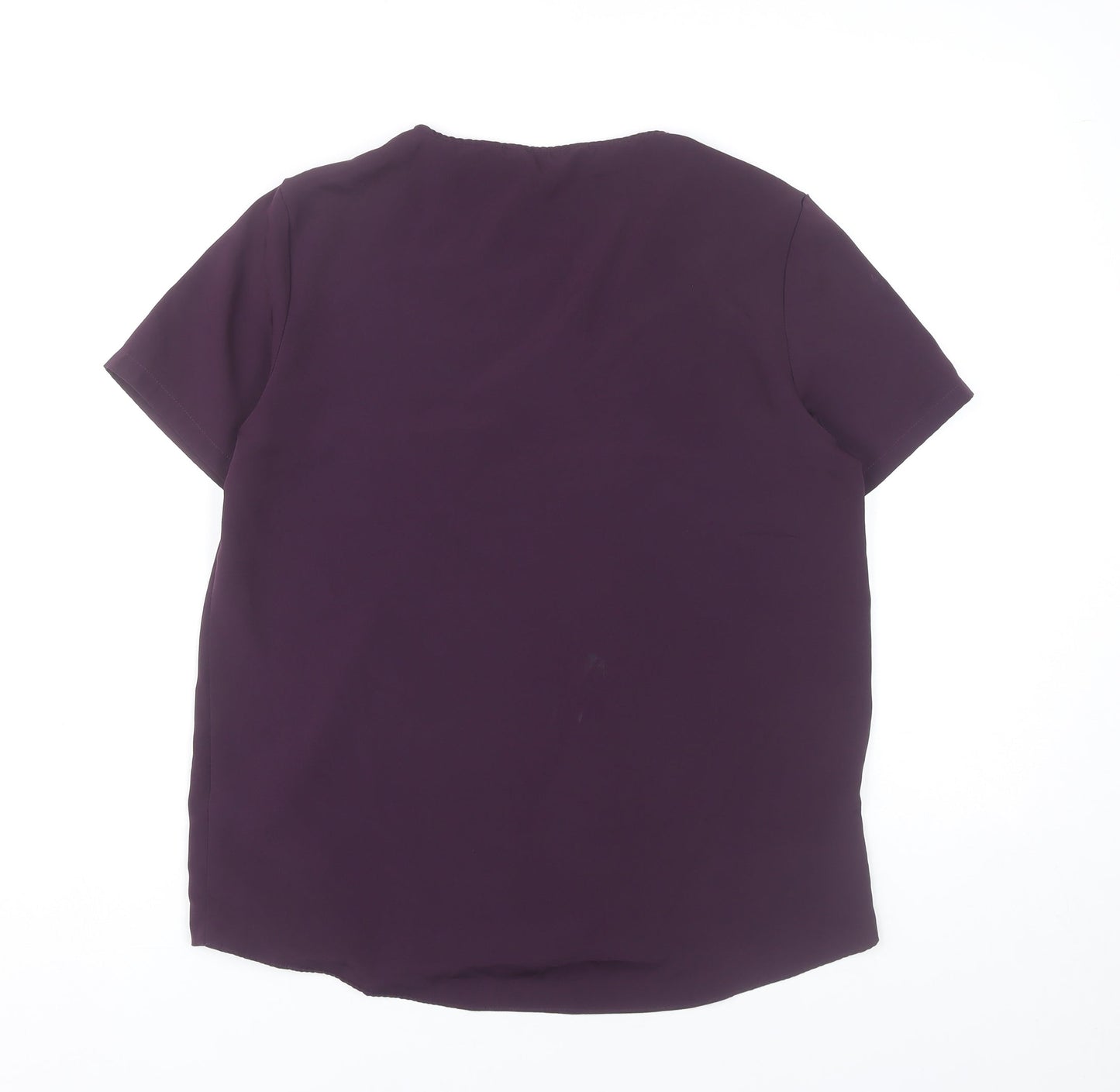 Womens UK Size 12 Simon Jersey Purple Wrap Blouse