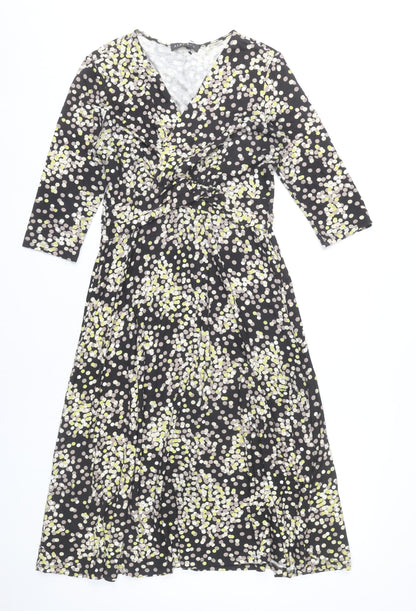 Alex & Co. Women’s Black Polka Dot Midi Wrap Dress Size 10