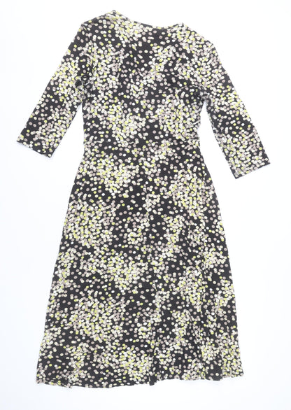 Alex & Co. Women’s Black Polka Dot Midi Wrap Dress Size 10