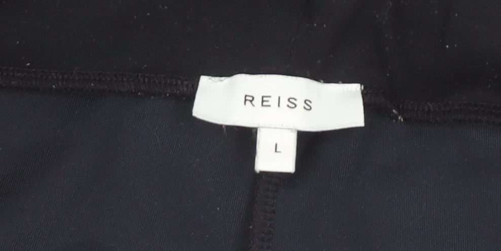 Reiss Men’s Black Chino Shorts Size L Elastic Waist Drawstring