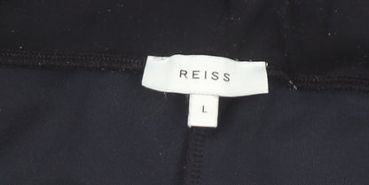 Reiss Men’s Black Chino Shorts Size L Elastic Waist Drawstring