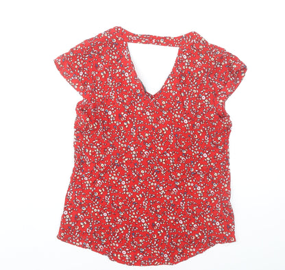Womens UK Size 12 Warehouse Red Tunic Blouse