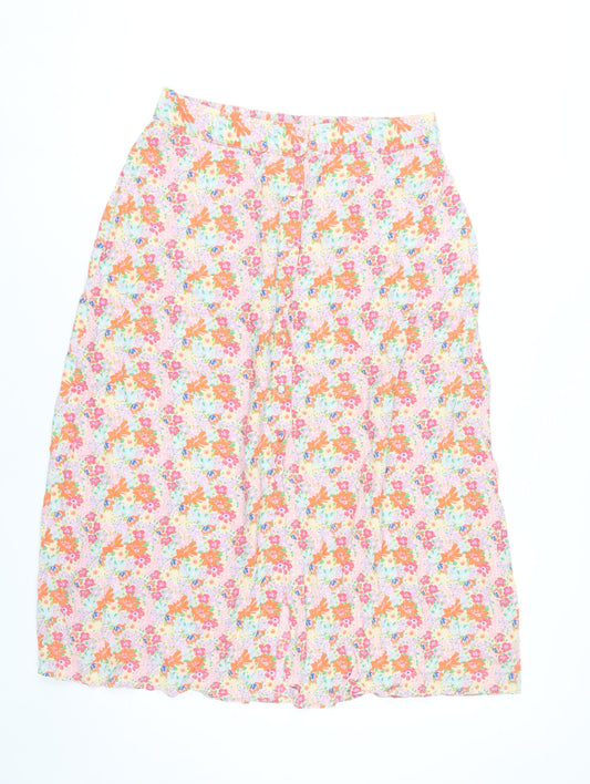 Pieces Womens Midi Floral A-Line Skirt Multicoloured Size M