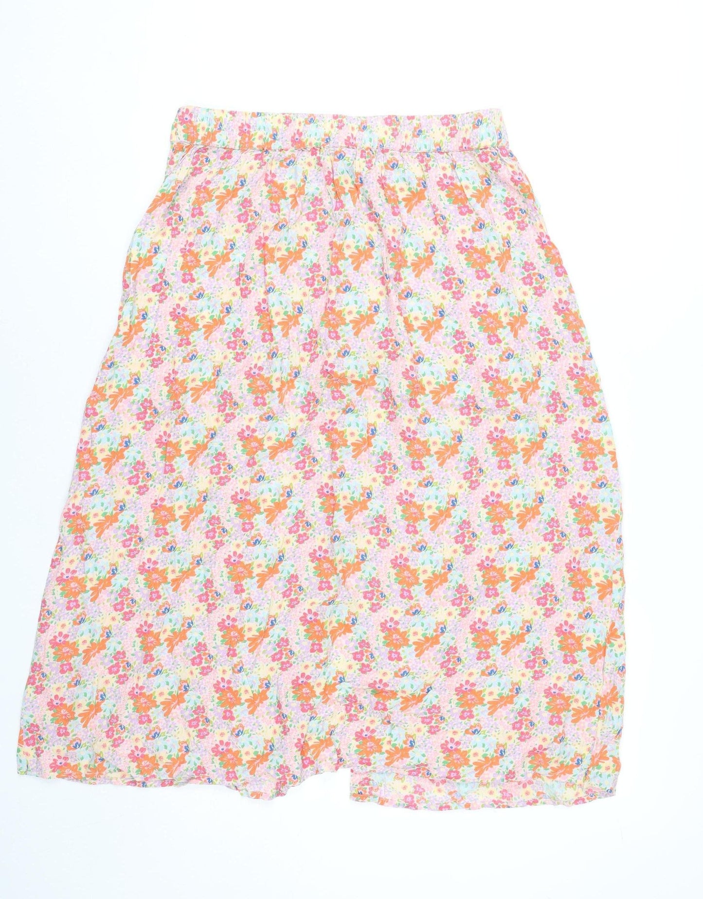 Pieces Womens Midi Floral A-Line Skirt Multicoloured Size M