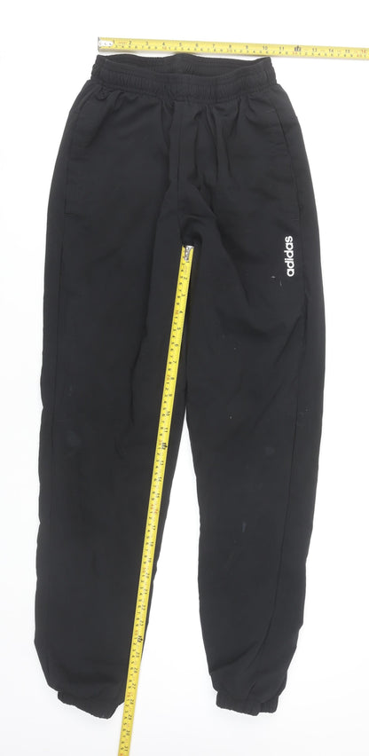Adidas Men’s Black Jogger Trousers Size S Polyester Tapered
