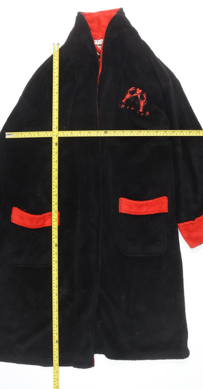 Friends Womens Black Red Fleece Robe One Size Embroidered TV Quote
