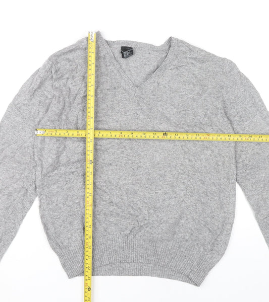 Zara Man Grey V-Neck Jumper Pullover Knit Men’s M Long Sleeve