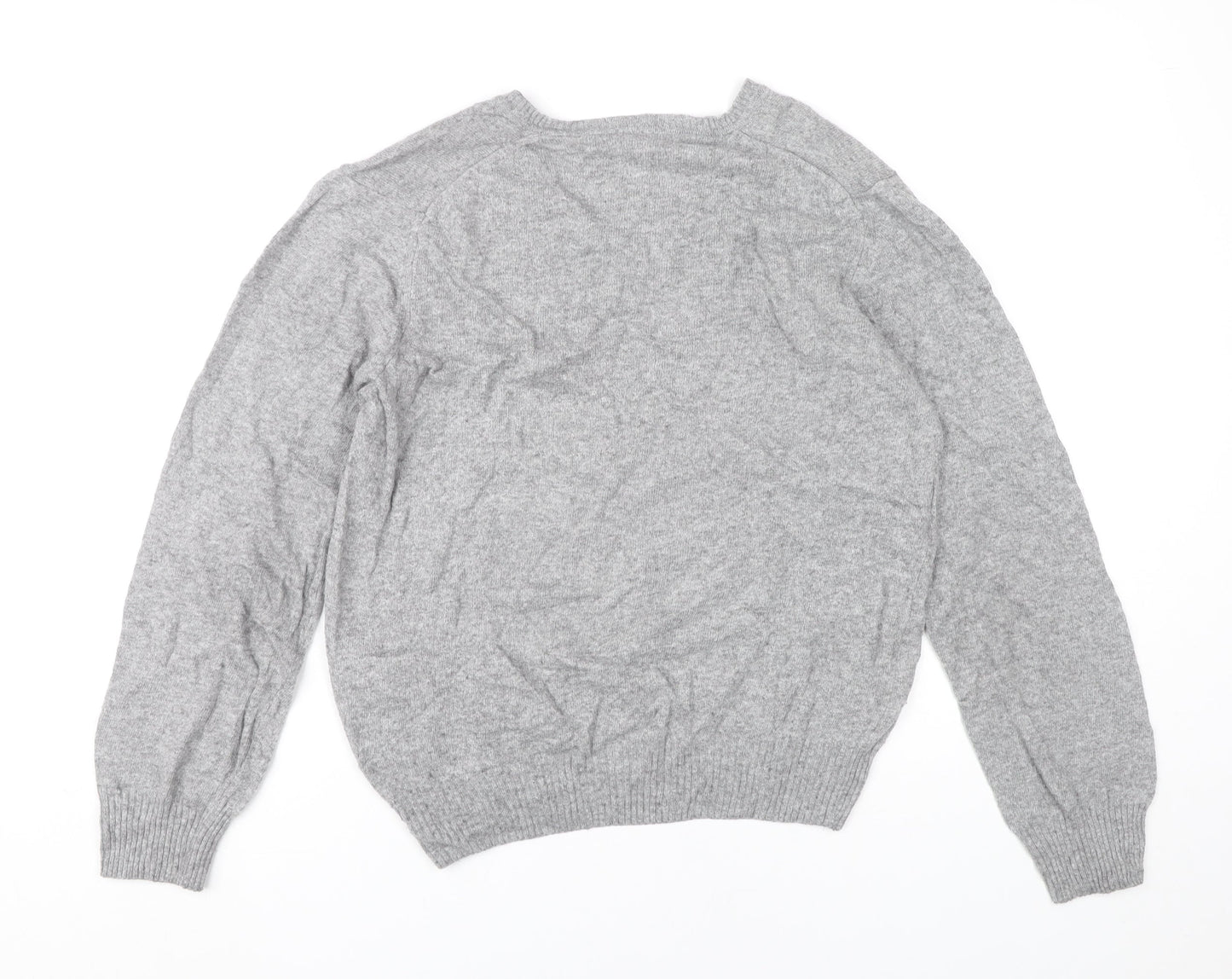 Zara Man Grey V-Neck Jumper Pullover Knit Men’s M Long Sleeve