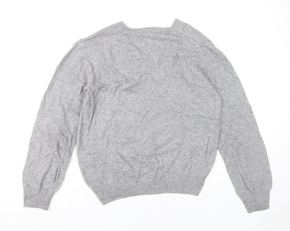 Zara Man Grey V-Neck Jumper Pullover Knit Men’s M Long Sleeve