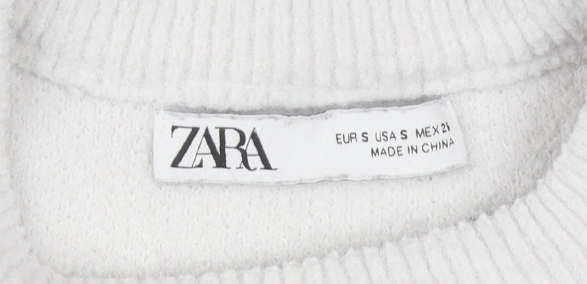 Womens UK Size S Zara White Pullover Jumper