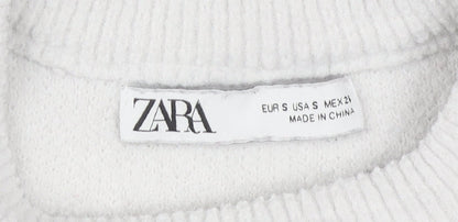 Womens UK Size S Zara White Pullover Jumper