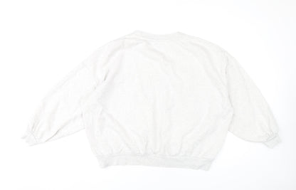 H&M Women Grey Coke Logo Sweatshirt L Casual Pullover Cotton Blend