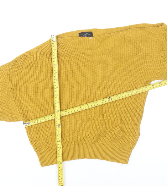 Womens UK Size 6 Topshop Yellow Pullover Jumper