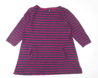 Joules Womens Multicoloured Stripe Cotton Shift Dress Size 18