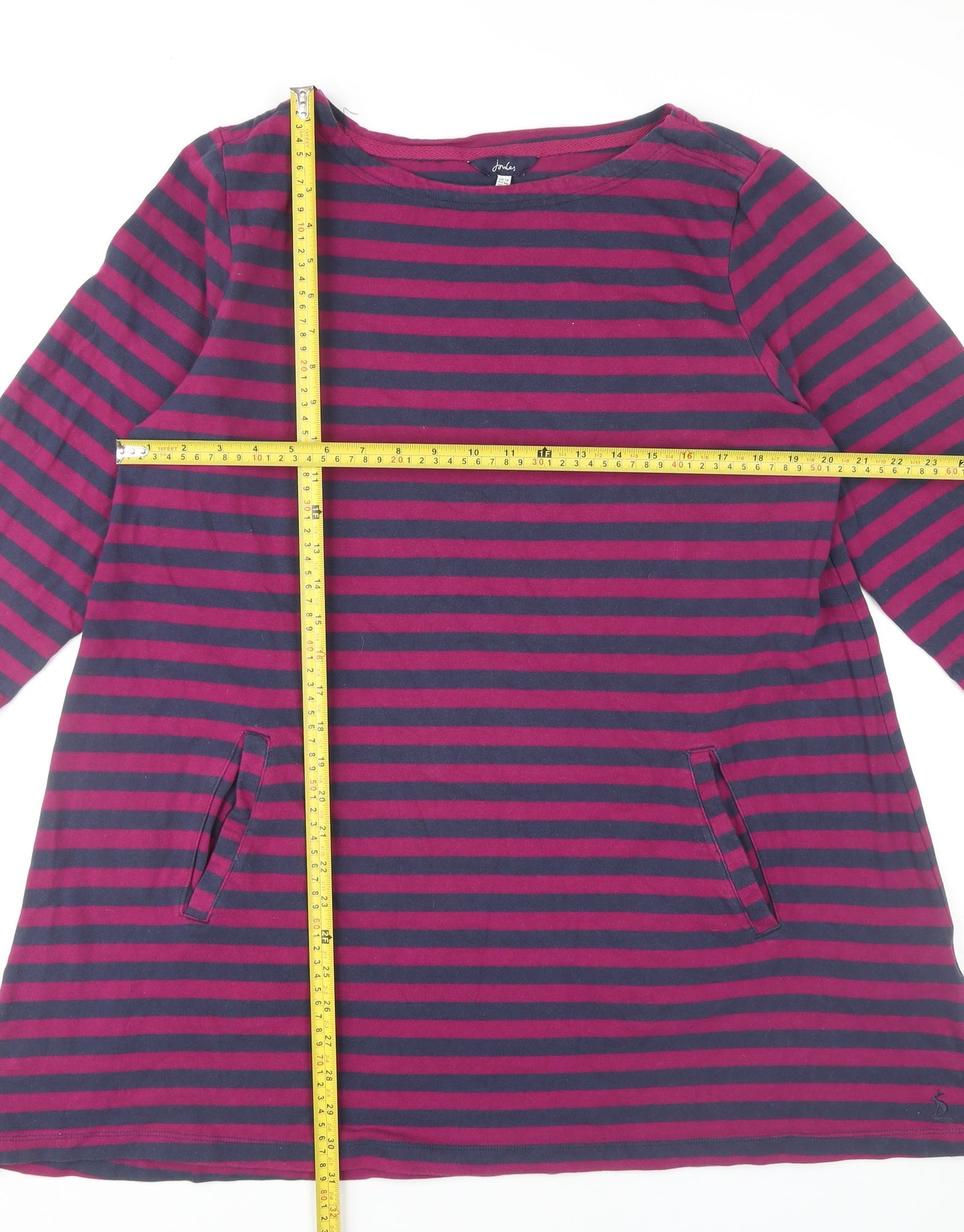 Joules Womens Multicoloured Stripe Cotton Shift Dress Size 18