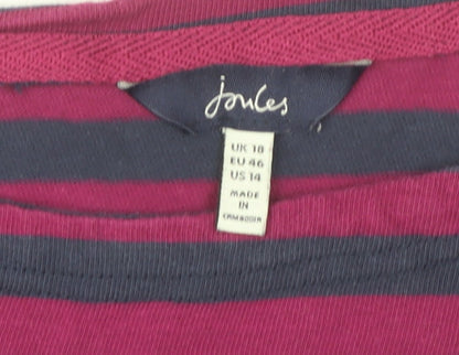 Joules Womens Multicoloured Stripe Cotton Shift Dress Size 18