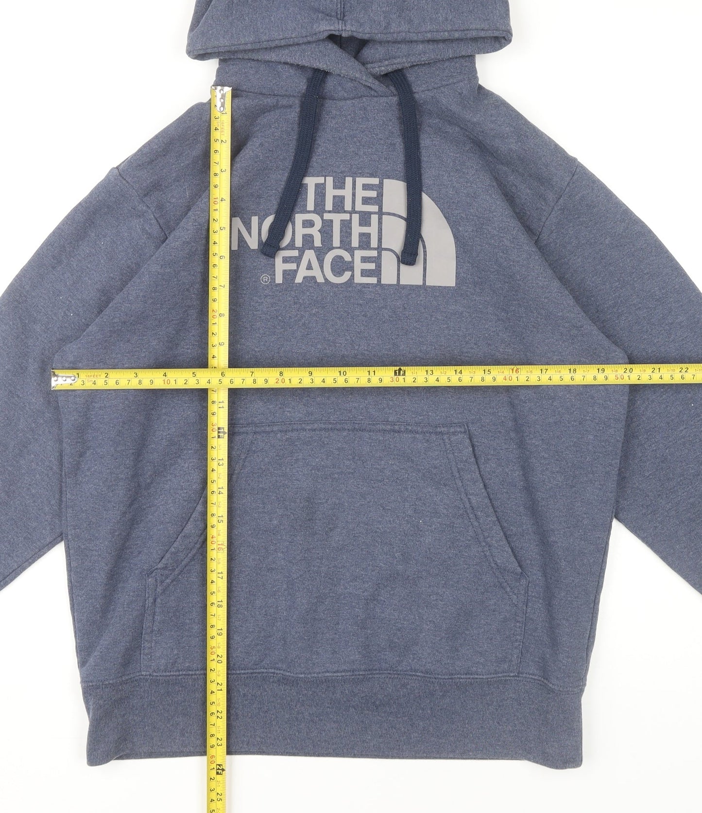 The North Face Mens Blue Pullover Hoodie Small Graphic Logo