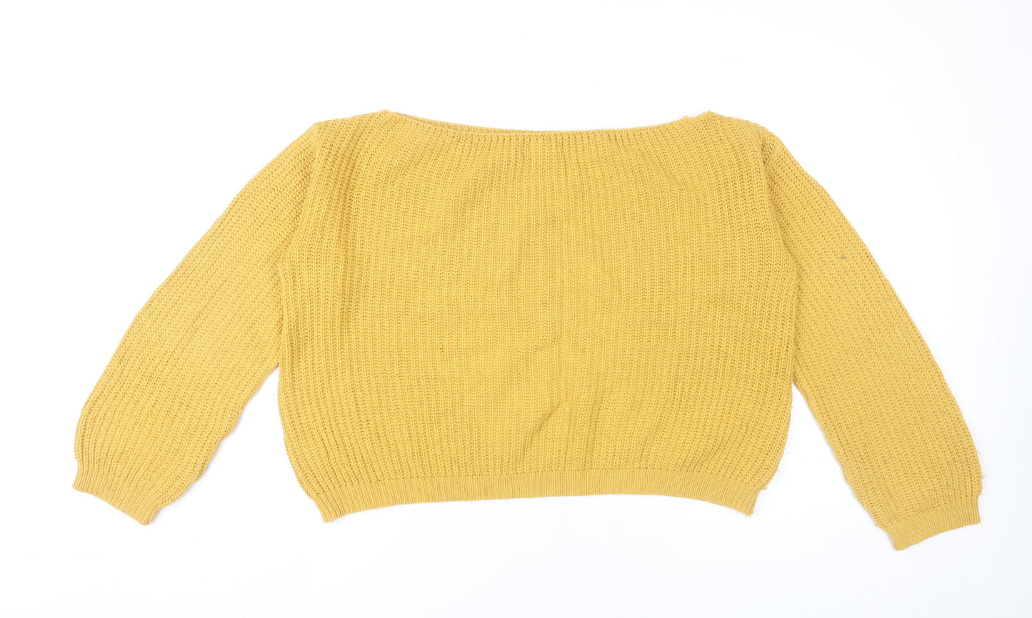 Womens UK Size S Missguided Yellow Pullover Jumper
