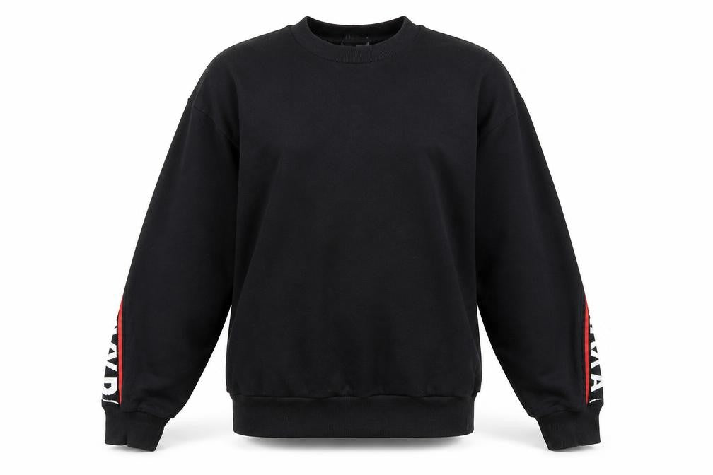 Front view of IVY PARK women’s black xs logo pullover sweatshirt long sleeve