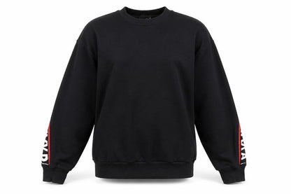 Front view of IVY PARK women’s black xs logo pullover sweatshirt long sleeve