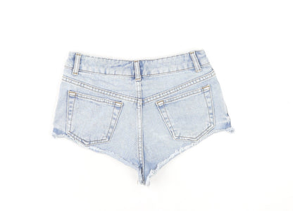 Topshop Women’s Blue Denim Cut-Off Shorts UK 6 High Rise