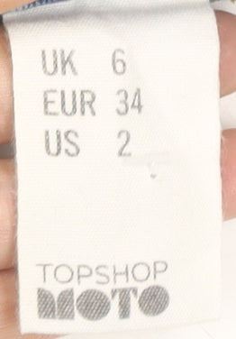 Topshop Women’s Blue Denim Cut-Off Shorts UK 6 High Rise