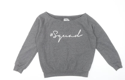 Toned by Ashy Bines Womens Grey Slouchy Sweatshirt M UK 12