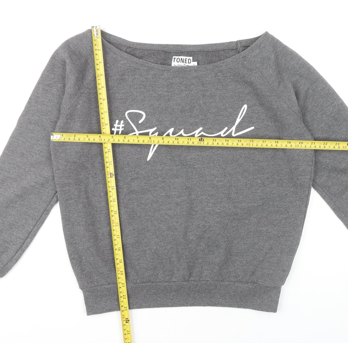 Toned by Ashy Bines Womens Grey Slouchy Sweatshirt M UK 12