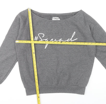 Toned by Ashy Bines Womens Grey Slouchy Sweatshirt M UK 12