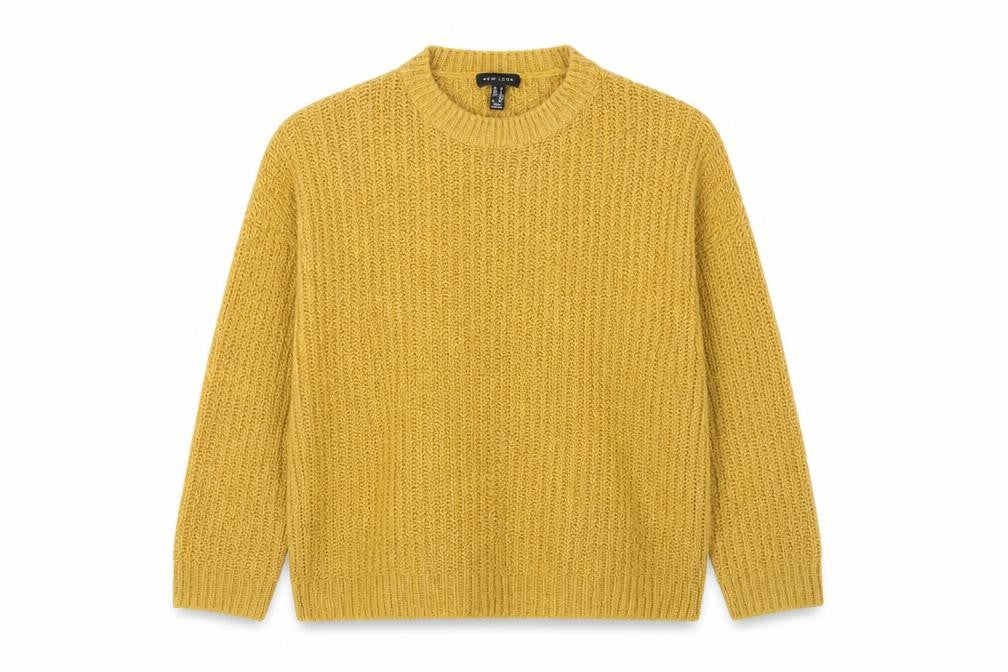 Womens UK Size S New Look Yellow Pullover Jumper