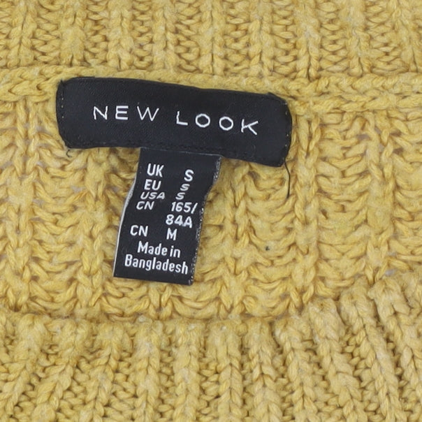 Womens UK Size S New Look Yellow Pullover Jumper