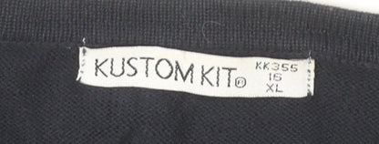Kustom Kit Womens Black Cardigan Size 16 XL Cotton Acrylic Knit
