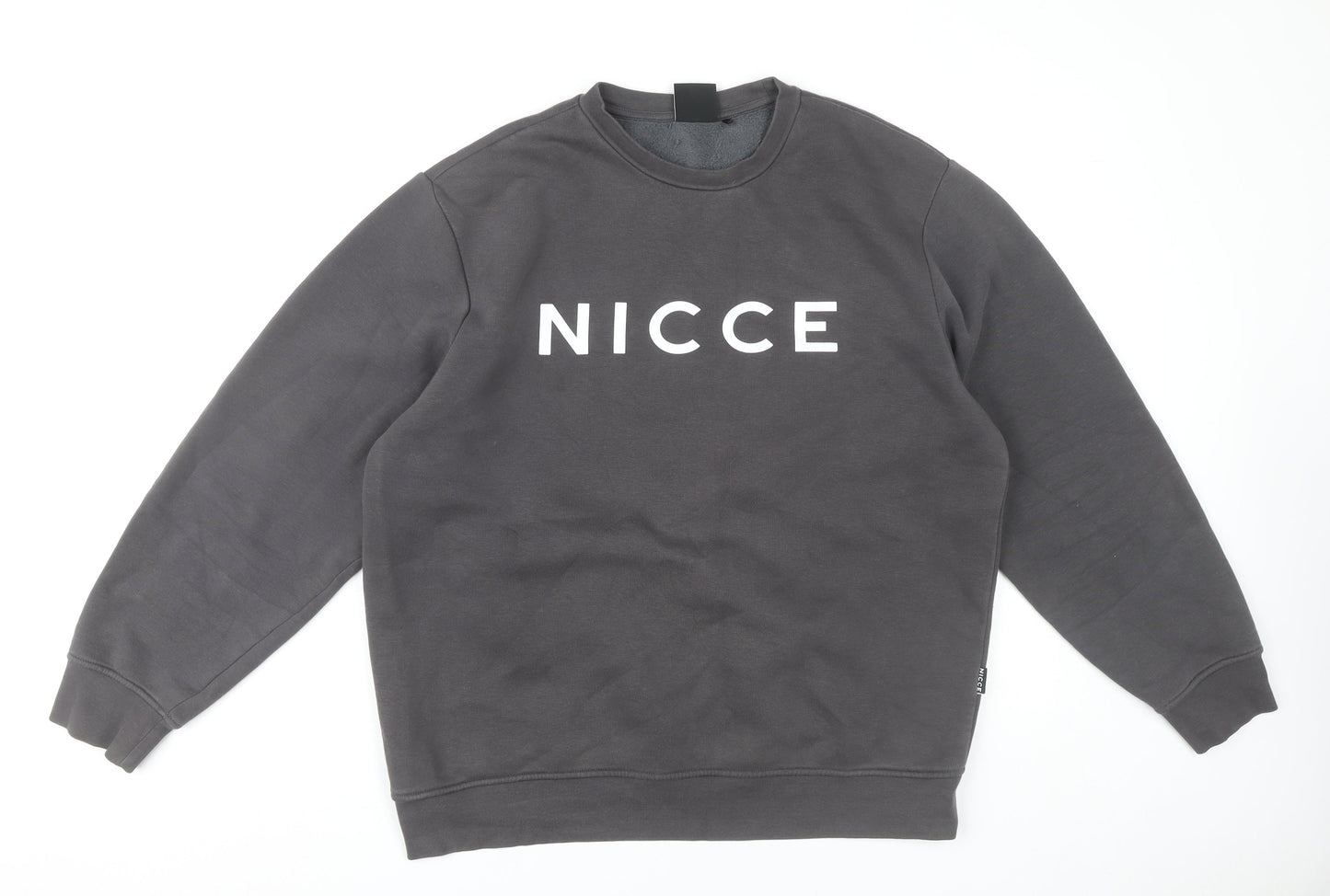 Mens UK Size L NICCE Grey Pullover Sweatshirt
