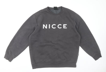 Mens UK Size L NICCE Grey Pullover Sweatshirt